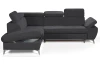 Rohová sedacia súprava Gisele, antracitová látka, ľavý roh
