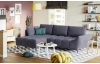 Rohová sedacia súprava Allegra, hlbinná modrá látka, ľavý roh