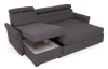 Rohová sedacia súprava Harris, tmavo šedá tkanina, ľavý roh