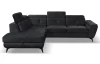 Rohová sedacia súprava Sergio, čierna látka, ľavý roh