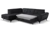 Rohová sedacia súprava Sergio, čierna látka, ľavý roh