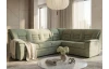 Rohová sedacia súprava Merlin, mätovo zelená látka, bez rozkladu