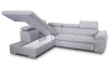 Rohová sedacia súprava Viera, svetlo šedá tkanina, ľavý roh