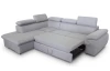 Rohová sedacia súprava Viera, svetlo šedá tkanina, ľavý roh
