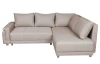 Rohová sedacia súprava Beate, hnedo-béžová látka, pravý roh