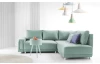 Rohová sedacia súprava Beate, mentolovo zelená látka, pravý roh