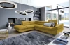 Rohová sedacia súprava Fabio, žltá látka, ľavý roh