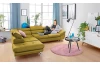 Rohová sedacia súprava Fabio, žltá látka, ľavý roh