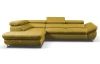 Rohová sedacia súprava Fabio, žltá látka, ľavý roh