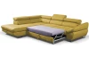 Rohová sedacia súprava Fabio, žltá látka, ľavý roh
