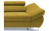 Rohová sedacia súprava Fabio, žltá látka, ľavý roh