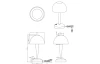 Stolová LED lampa Ventura 29 cm, lesklá mosadz/biele sklo
