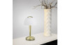 Stolová LED lampa Ventura 29 cm, lesklá mosadz/biele sklo