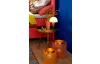 Stolová LED lampa Ventura 29 cm, lesklá mosadz/biele sklo