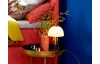 Stolová LED lampa Ventura 29 cm, lesklá mosadz/biele sklo