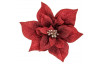 Umelý kvet Vianočná hviezda na klipe, červená, 20 cm