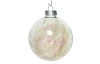 Vianočné ozdoby 4 ks priehľadné sklenené gule, 7 cm