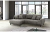 Rohová sedacia súprava Allegra, stredne šedá látka, ľavý roh