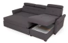 Rohová sedacia súprava Harris, tmavo šedá tkanina, pravý roh
