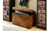 Úložná truhla na sedenie Miguel, hnedá vintage ekokoža