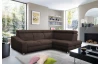 Rohová sedacia souprava Brico, tmavo hnedá látka, pravý roh