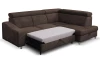 Rohová sedacia souprava Brico, tmavo hnedá látka, pravý roh