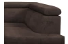 Rohová sedacia souprava Brico, tmavo hnedá látka, pravý roh