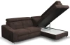 Rohová sedacia souprava Brico, tmavo hnedá látka, pravý roh