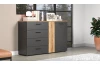 Komoda so zásuvkami Esteban 139 cm, antracit/dub evoke