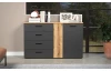 Komoda so zásuvkami Esteban 139 cm, antracit/dub evoke
