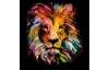 Obraz na plátne Farebný lev, 35x35 cm, efekt olejomaľby