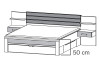 Posteľ s nočnými stolíkmi Bernau 180x200 cm, dub stirling/sivá