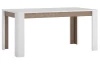 Rozkladací jedálenský stôl Linate 160x90 cm, biely lesk/dub