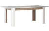 Rozkladací jedálenský stôl Linate 160x90 cm, biely lesk/dub