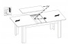 Rozkladací jedálenský stôl Linate 160x90 cm, biely lesk/dub