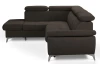 Rohová sedacia súprava Gisele, tmavo hnedá espresso látka, ľavý roh