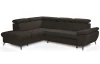 Rohová sedacia súprava Gisele, tmavo hnedá espresso látka, ľavý roh