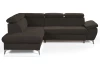 Rohová sedacia súprava Gisele, tmavo hnedá espresso látka, ľavý roh
