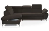 Rohová sedacia súprava Gisele, tmavo hnedá espresso látka, ľavý roh