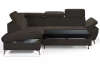 Rohová sedacia súprava Gisele, tmavo hnedá espresso látka, ľavý roh