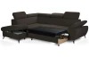 Rohová sedacia súprava Gisele, tmavo hnedá espresso látka, ľavý roh