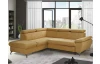 Rohová sedacia súprava Gisele, žlutá látka, ľavý roh