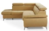 Rohová sedacia súprava Gisele, žlutá látka, ľavý roh