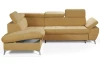 Rohová sedacia súprava Gisele, žlutá látka, ľavý roh