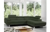 Rohová sedacia súprava Lotos, fľaškovo zelená látka, pravý roh
