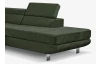 Rohová sedacia súprava Lotos, fľaškovo zelená látka, pravý roh