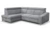 Rohová sedacia súprava Brico, svetlo šedá látka, ľavý roh