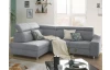 Rohová sedacia súprava Brico, svetlo šedá látka, ľavý roh