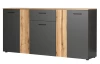 Široká komoda Esteban 181 cm, antracit/dub evoke