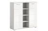 Vysoká skrinka s priehradkami Prego, 110 cm, biely lesk